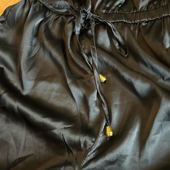Source Unknown Black Satin Drawstring Utility Jumpsuit - Picture 2 of 3